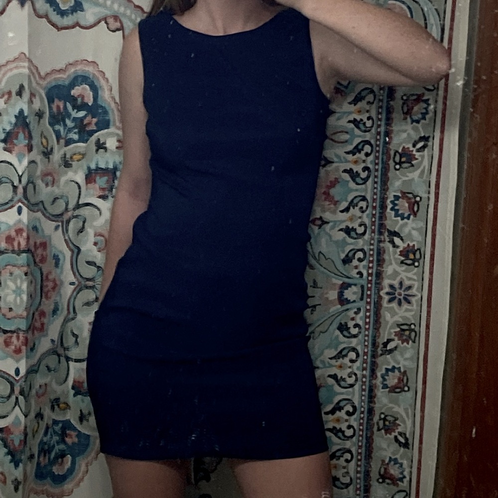 Blue sheath dress